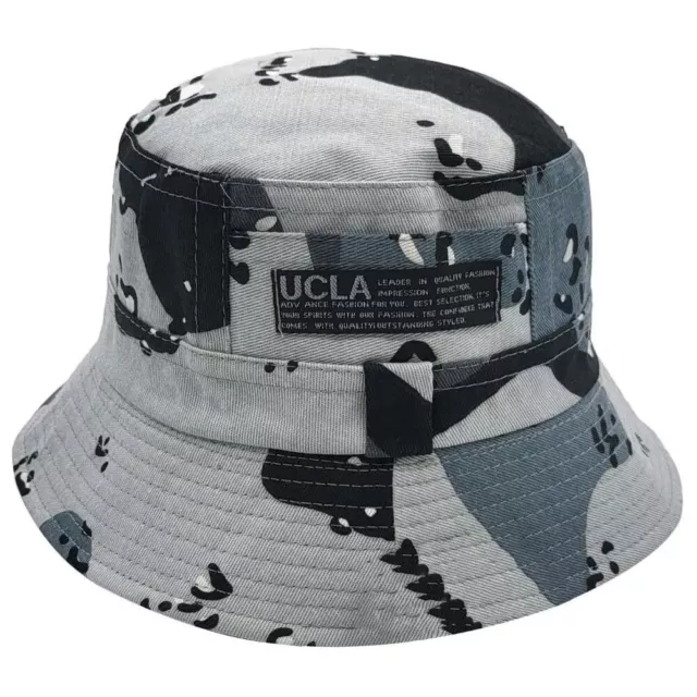 Camouflage Bucket Hat Grey Summer Lightweight UCLA
