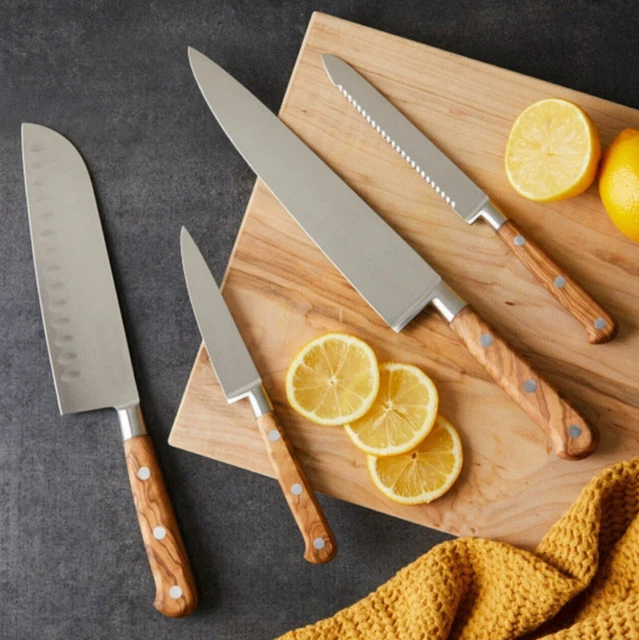 HB70 Handmade Carbon Steel Chef set of 4Pcs  | Kitchen Knives | Chef’s Kiss Gift