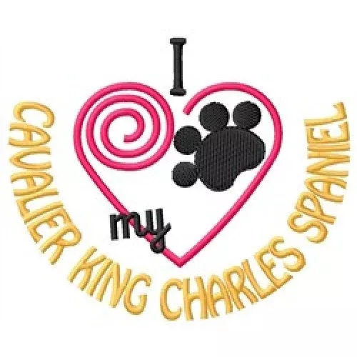 I Heart My Cavalier King Charles Spaniel Ladies T-Shirt 1407-2  Size X - XXL