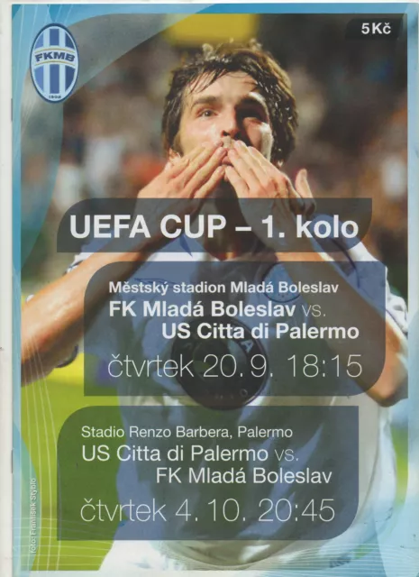 Orig.PRG    UEFA Cup   2007/08    MLADA BOLESLAV - CITTA DI PALERMO  !!  SELTEN