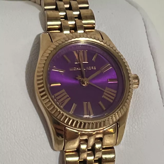 Michael Kors Purple Rose Gold Plated MK3273 Petite Lexington Women's Wristwatch