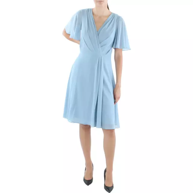 Lauren Ralph Lauren Womens Georgette Surplice Midi Wrap Dress BHFO 0077