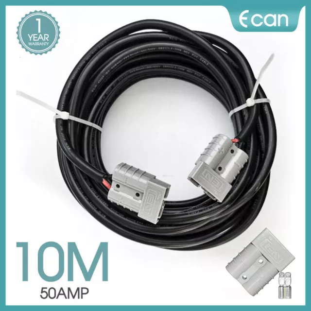 10M 50AMP Anderson Plugs Extension Lead Twin Core Automotive Cable Wire Exterior