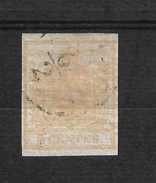 AUSTRIA — LOMBARDY-VENETIA 1850 stamp 5 centes used signed - 18/22