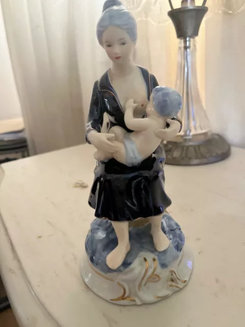 Capodimonte  -  Mother Breast Feeding Child figurine beautiful condition 