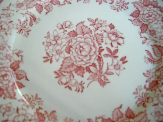 Vintage Jackson China Syracuse Restaurant White w/ Pink Flowers 7 1/8" Plate ~ 2