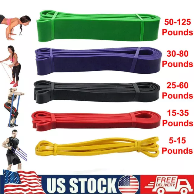 Heavy Duty Resistance Band SET POWER Loop Exercise Yoga Gym Fitness Workout Band