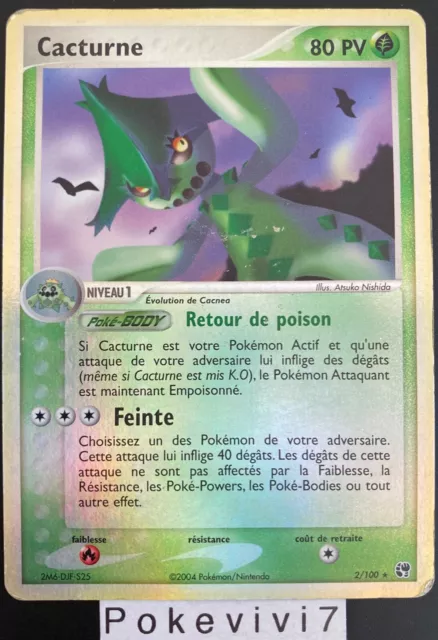 Carte Pokemon CACTURNE 2/100 Holo REVERSE Bloc EX Tempête de Sable FR
