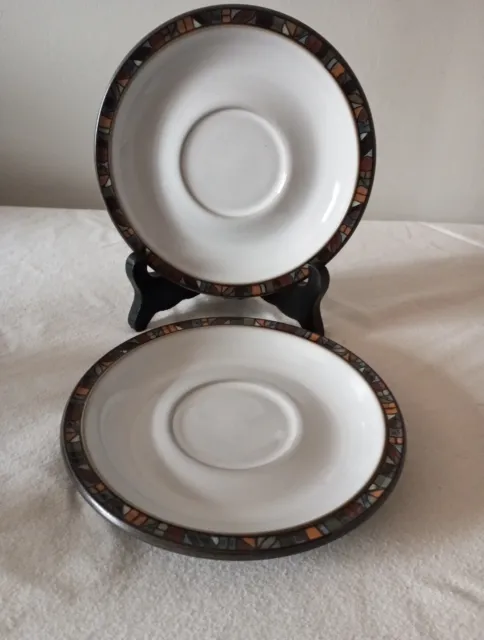 2 x Denby Pottery Tea Saucers  - Marrakesh - 6 inches -FREEPOST