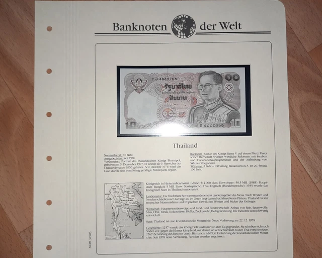 BANKNOTEN DER WELT MDM Thailand 10 Baht ab 1980 kassenfrisch