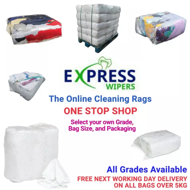 Cleaning Rags / Wipers / Cloths - ONE STOP SHOP - Select Your Grade & Bag Size