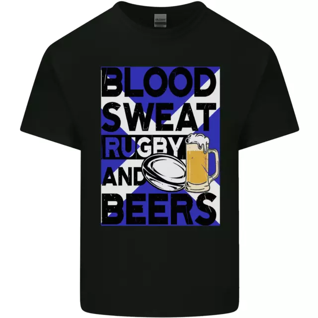 Blood Sweat Rugby and Beers Scotland Funny Mens Cotton T-Shirt Tee Top