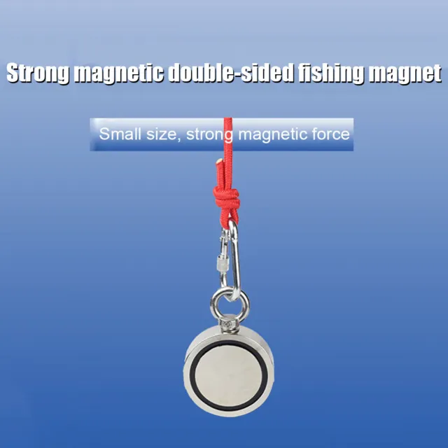 Magnet Fishing Kit Double Sided Fishing Magnet Rope+Gloves Strong D60 Underwater