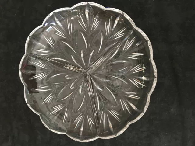 Vintage Glass Divided Candy Trinket Nut Relish Dish Bowl