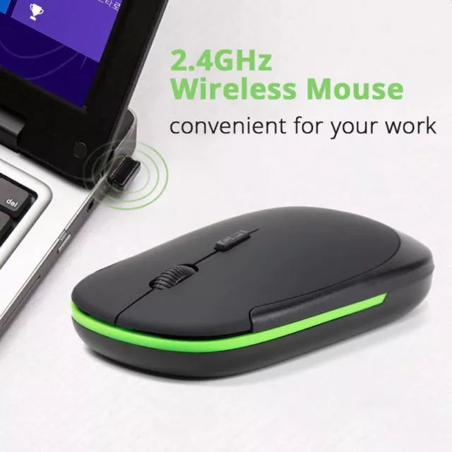 2.4 GHz Wireless Mouse Cordless Mice Optical Scroll For Laptop PC Computer + USB