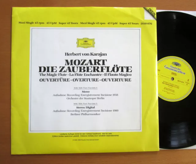 DG 2810 076 Mozart Die Zauberflote Karajan Debut Recording 1938 Vinyl 45rpm 12"