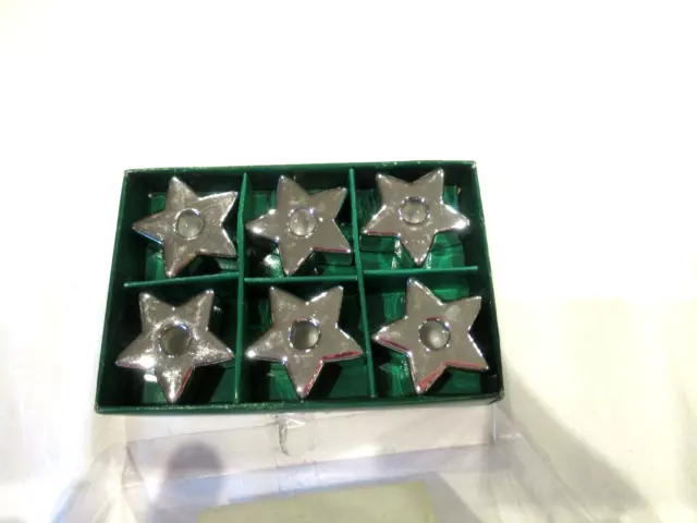 Dansk Holiday set of six star-shaped candleholders, still in the box 3