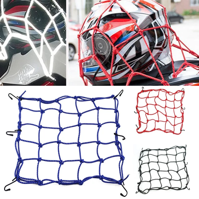 Rete Da Carico Per Moto 40x40 Cm - 2 Pezzi Con 6 Ganci Regolabili Per Casco E Bagagli - Foto 7