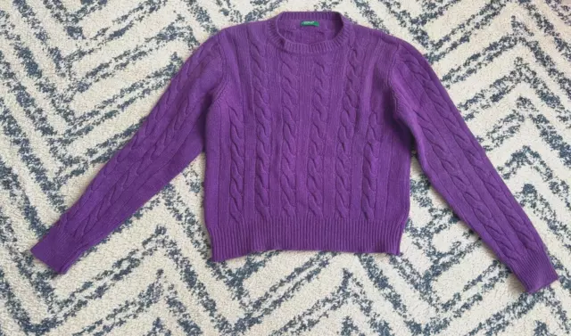 United Colors of Benetton Women’s Purple Angora Wool Sweater Size Medium