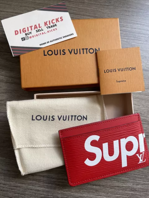 LOUIS VUITTON SUPREME Red White Epi Leather LV Logo Pocket Organizer Wallet  $1,200.00 - PicClick