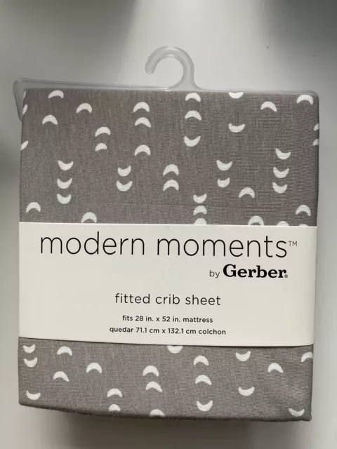 New Baby Toddler Bed Modern Moments Fitted Crib Sheet Gray White Dashes Gerber