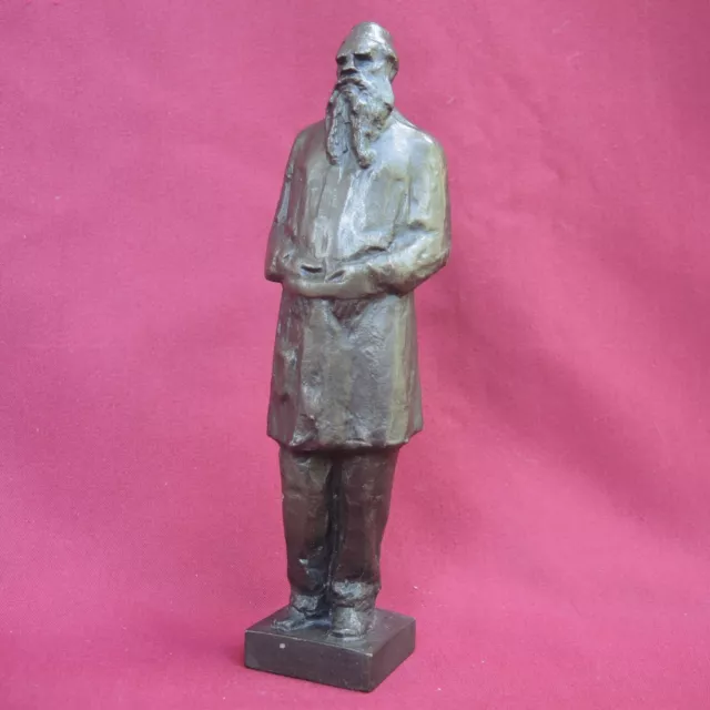 BAREFOOT TOLSTOY STATUE Russian Writer Old Big Soviet CAST Figurine ...