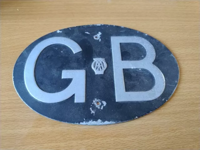 GENUINE REAL ORIGINAL USED Vintage AA GB Great Britain Touring Badge Sign