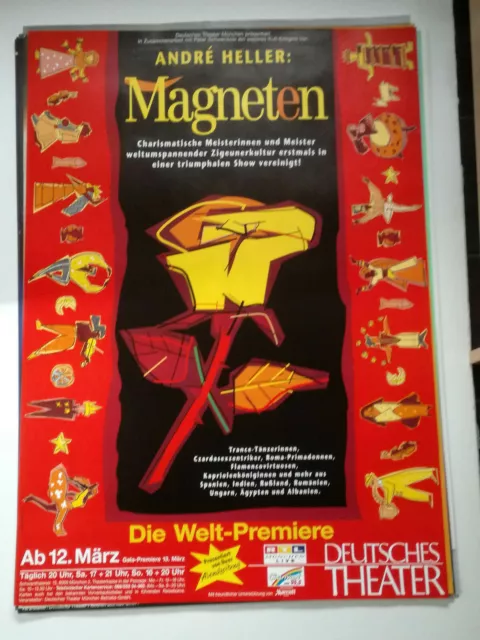 Plakat Andre Heller Magneten 1993 Deutsches Theater München Original DIN A0 TOP!