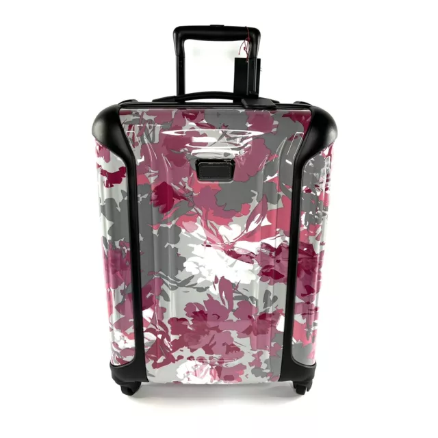 TUMI Vapor Continental Carry On 4 Wheel Travel Bag Raspberry Floral Pink Grey 3