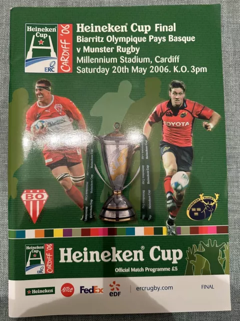 Biarritz v Munster Heineken European Cup Final 20 May 2006 RUGBY PROGRAMME