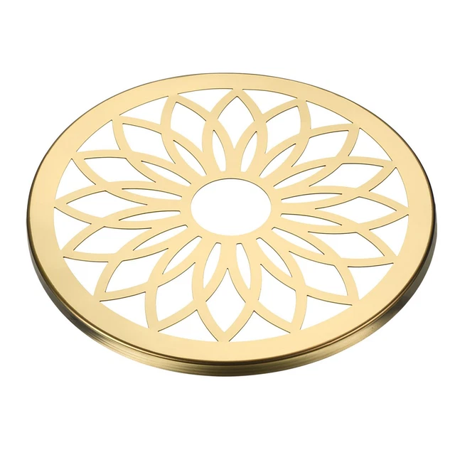 Tapa de rana de flores de 4,7", jarrón de metal inserto arreglador patrón floral, oro