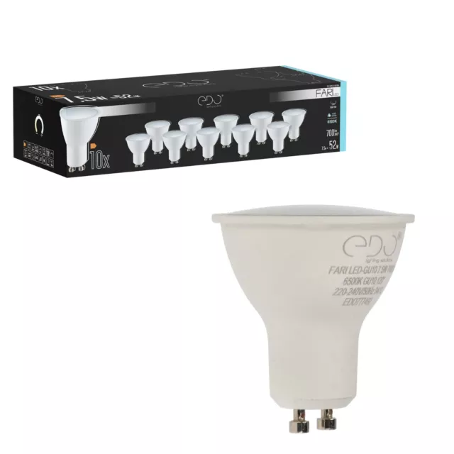 Ampoule LED FARI GU10 7.5W 6500K Blanc froid 700lm 120° Edo Solutions