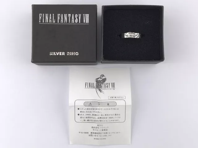 Final Fantasy VIII Sleeping Lionheart Silver 925 Ring Square 1999 JP18 US9