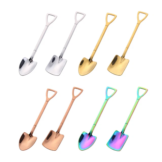 Paleta de acero cuchara de café cordón cucharadita postre juego de frutas herramienta de cocina