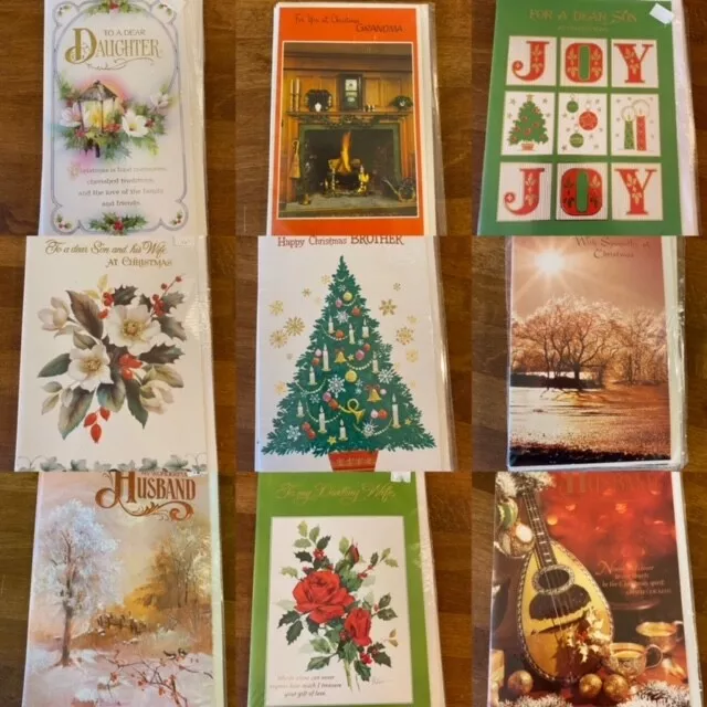 Original Vintage Unused Christmas Cards 1970's 1980's Kitsch - Retro!