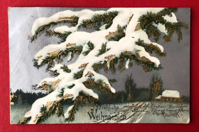 Künstler Glückwunsch AK von MAILICK Weihnachten 1903 verschneite Tanne  ( 107150