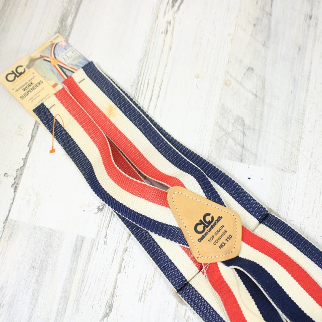 Vintage CLC Work Suspenders Professional Top Grain Cowhide Heavy Duty 2" Wide