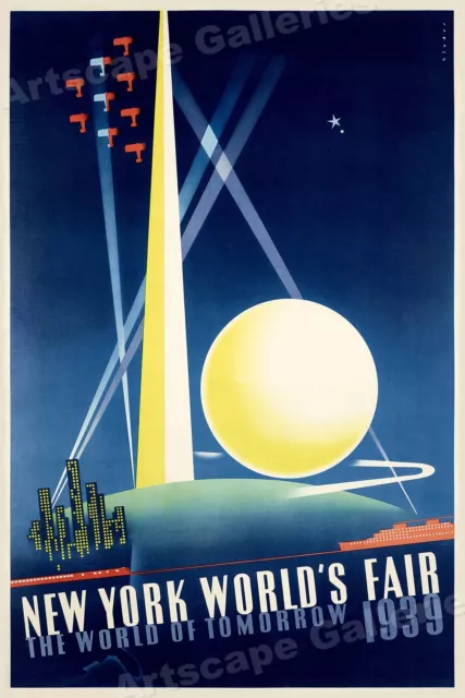 NY World's Fair 1939 World of Tomorrow Vintage Style Travel Poster - 16x24