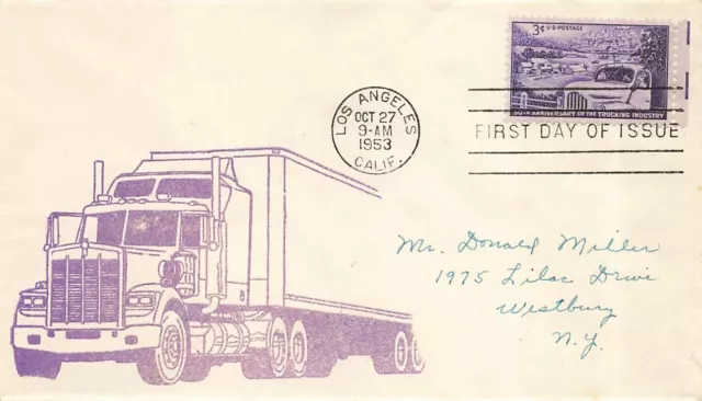 1025 3c TRUCKING INDUSTRY - Unlisted A. O. King thermographed cachet