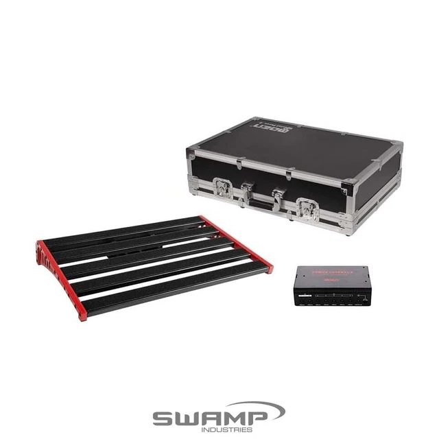 MOEN Guitar Effects Pedal Board + Flight Case + Power Supply - Fits 8-10 pedals