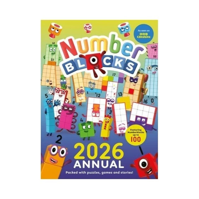 NUMBERBLOCKS ANNUAL 2026 Packed with Puzzles, Games and Stories Ages