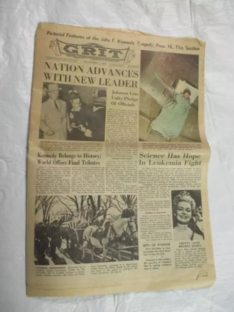 Grit Newspaper - December 1, 1963 - JFK Tragedy