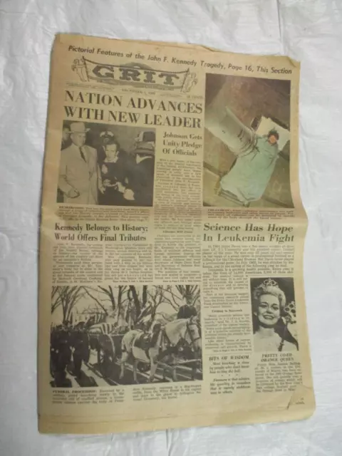 Periódico Grit - 1 de diciembre de 1963 - Tragedia JFK