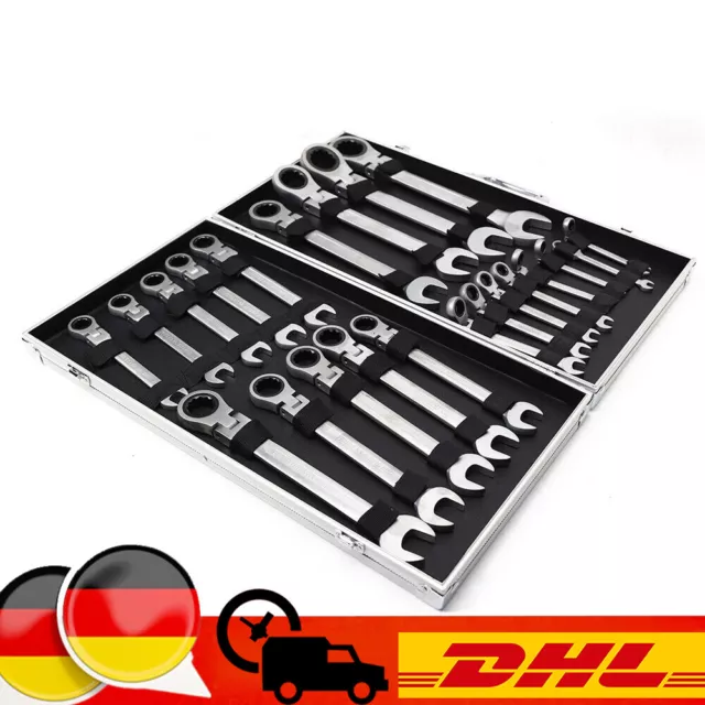 22 pezzi bocca ad anello articolata chiave a cricchetto chiave a forcella set cricchetti 6-32 mm