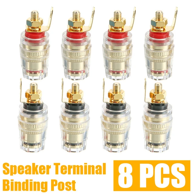 8x 4mm Amplifier Speaker Terminal Binding Post Banana Plug Jack Socket Connector