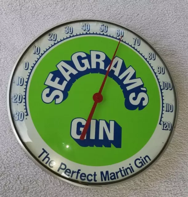 Original Vintage Seagram's Gin Thermometer In Working Nice Condition 2