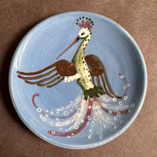 Vintage Hand Painted Signed Martin Boyd Bird Australian Pottery Wall Plate