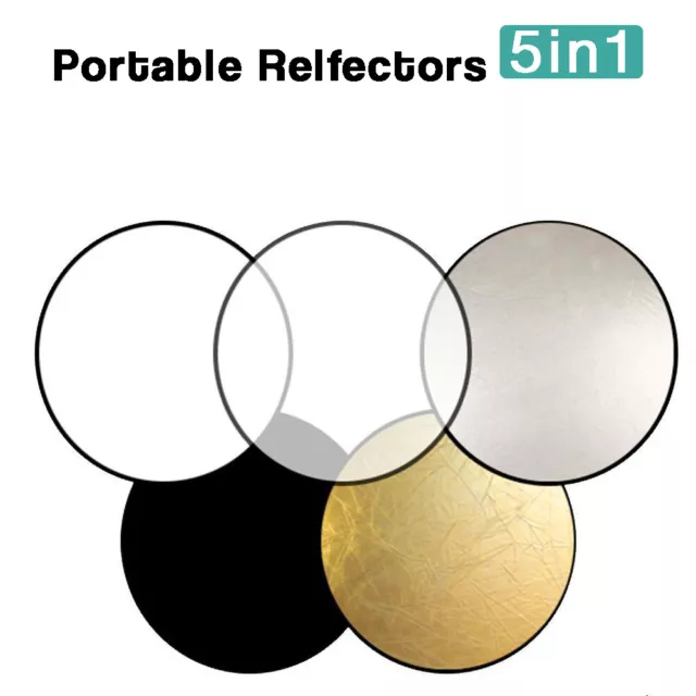 22"(55.88cm) 5 in 1 Pop-Up Photo Video Studio Multi Disc Collapsible Reflector