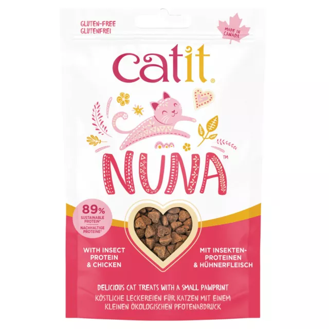 Catit Nuna Treats Insecte & Poulet 60 G, Snack pour Chats, Neuf