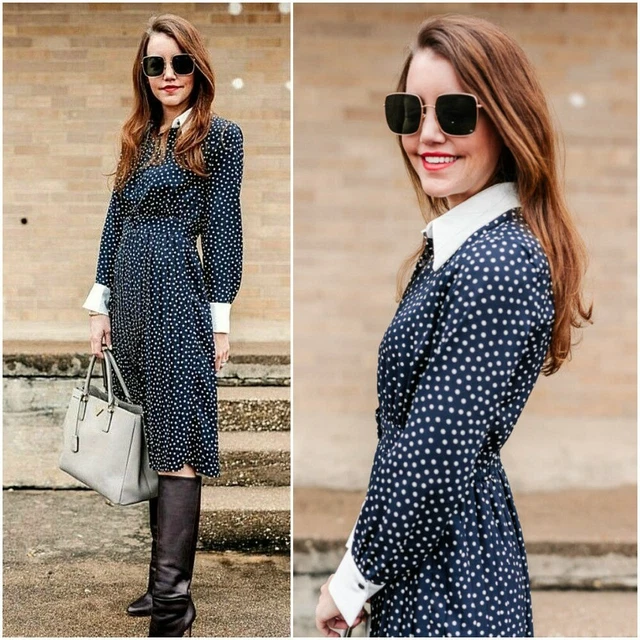 Navy polka best sale dot dress zara